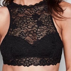 Floral Lace High-neck Bralette